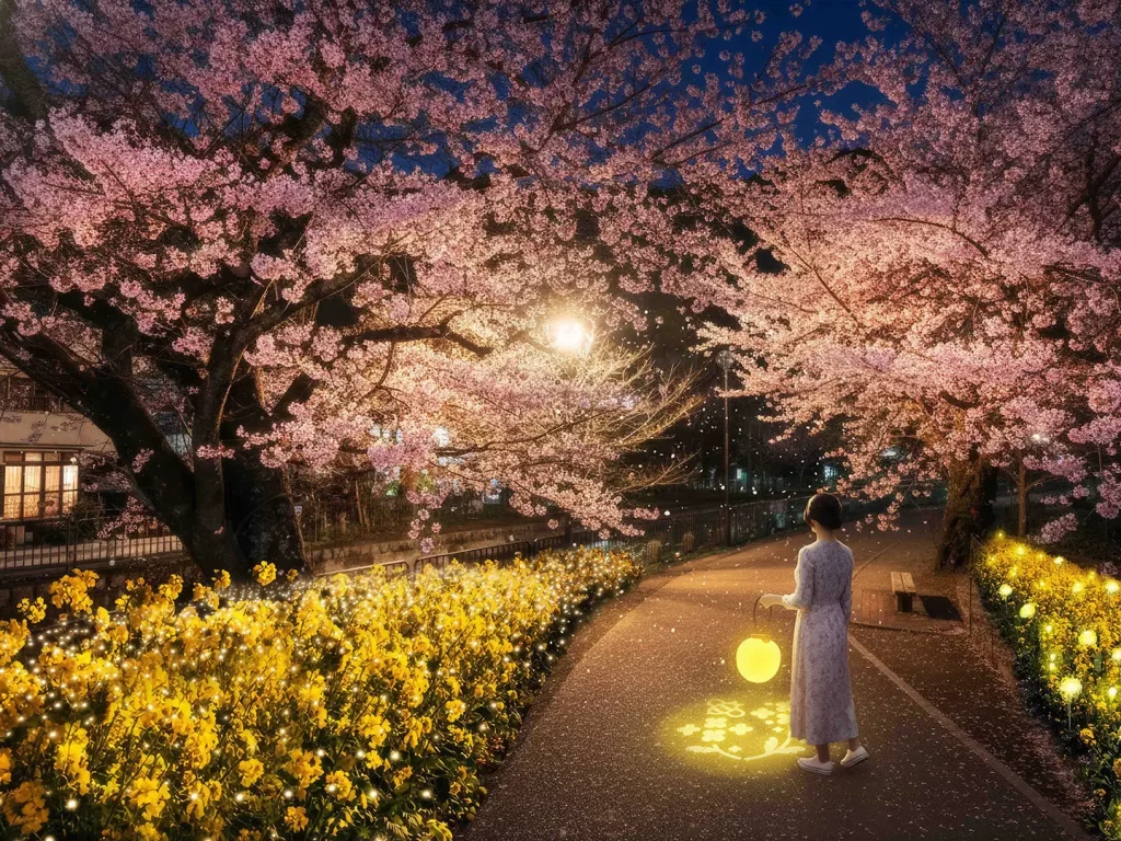 山科疏水公園初の夜桜ライトアップ